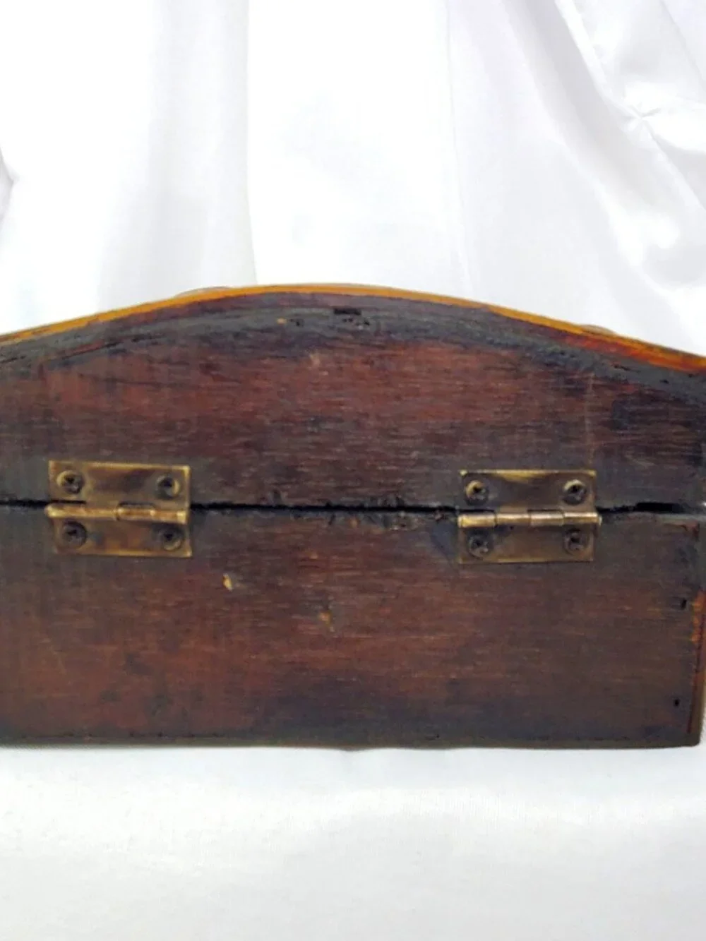 VTG Split Bamboo & Wood Jewelry Trinket Box Treasure Chest Hinged Lid Clasp
